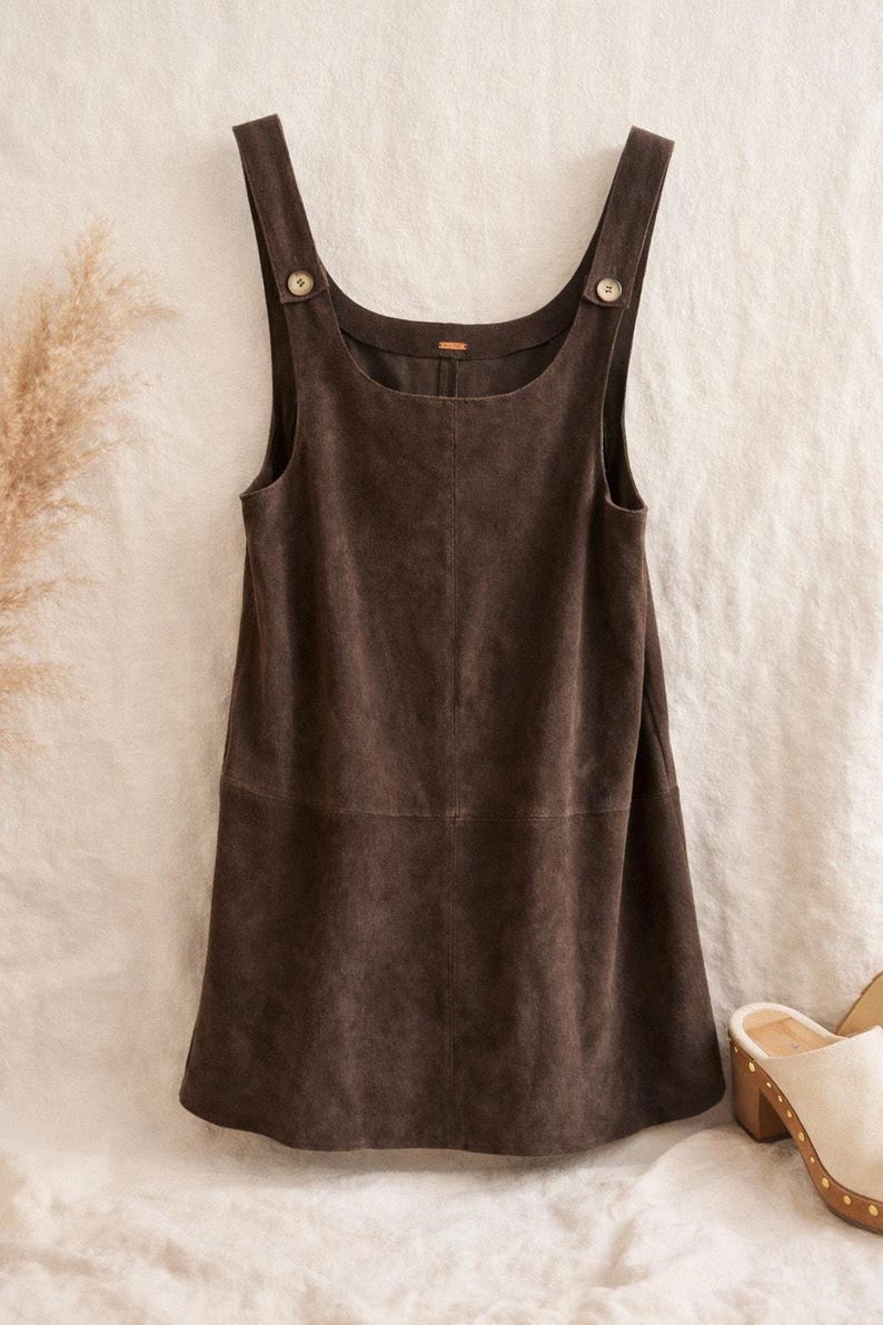 Free People Cowhide Suede Jumper Dress | Western Pinafore image 1