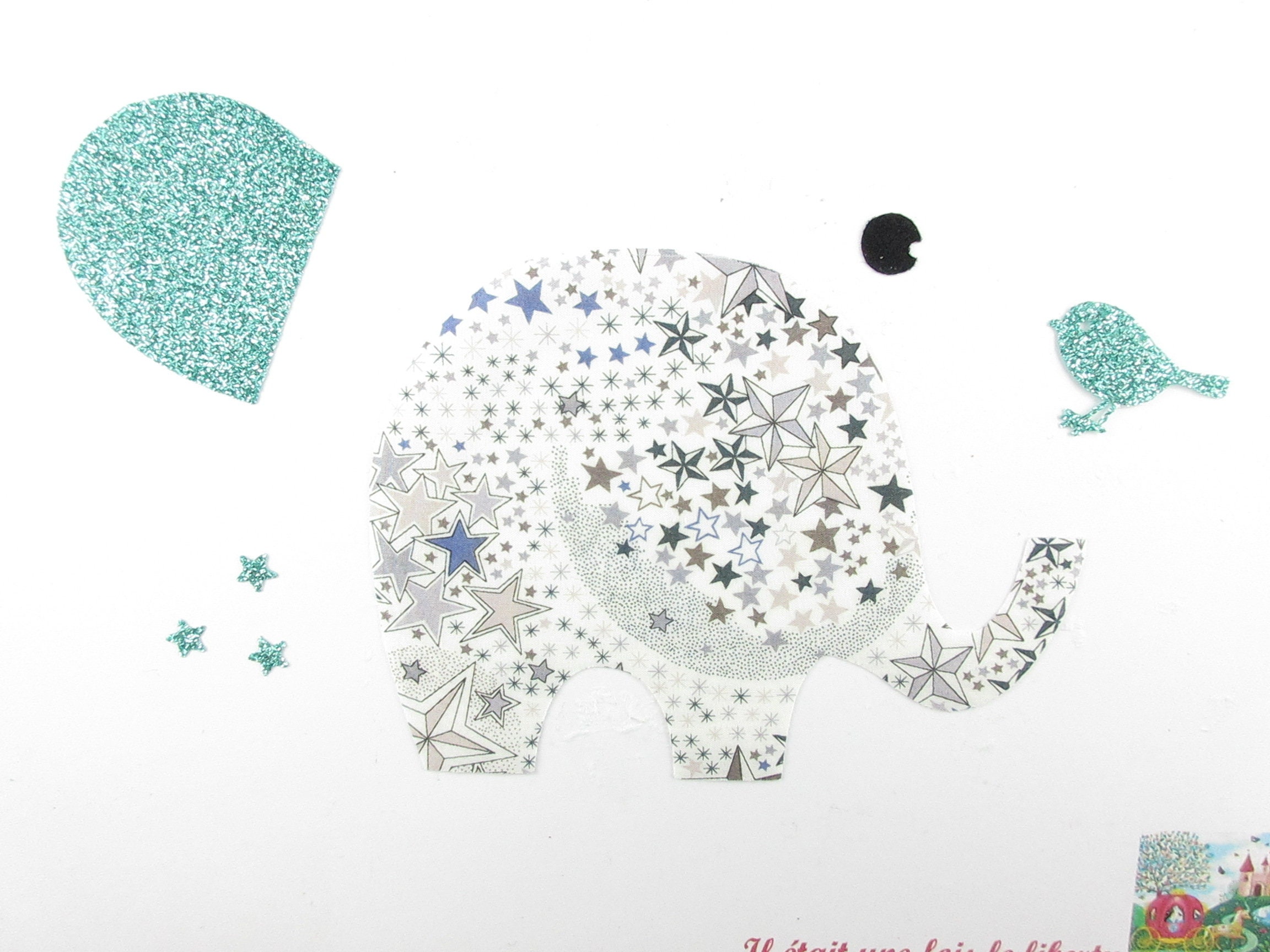 Kids' Crafts Paper, Party & Kids Applied fusible elephant fabric ...