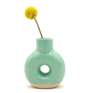 Bud Vase Mmm Donut in Aqua
