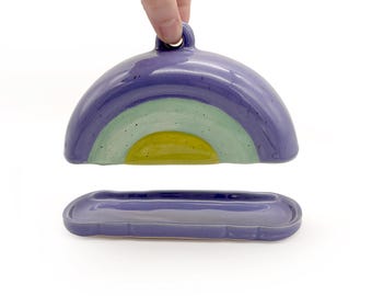 Rainbow Butter Dish in Purple Tang