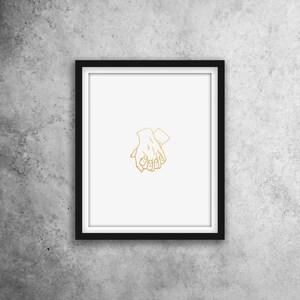 Hands Holding Minimalist Digital Print
