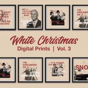5-Pack Vintage White Christmas Quotes Digital Prints  |  Volume 3