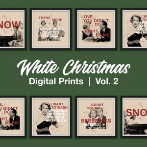 5-Pack Vintage White Christmas Quotes Digital Prints  |  Volume 2
