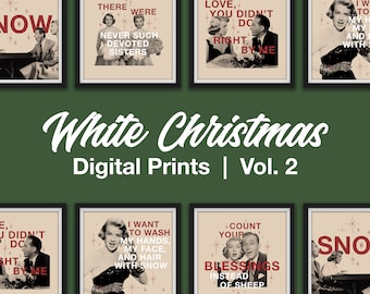 5-Pack Vintage White Christmas Quotes Digital Prints  |  Volume 2