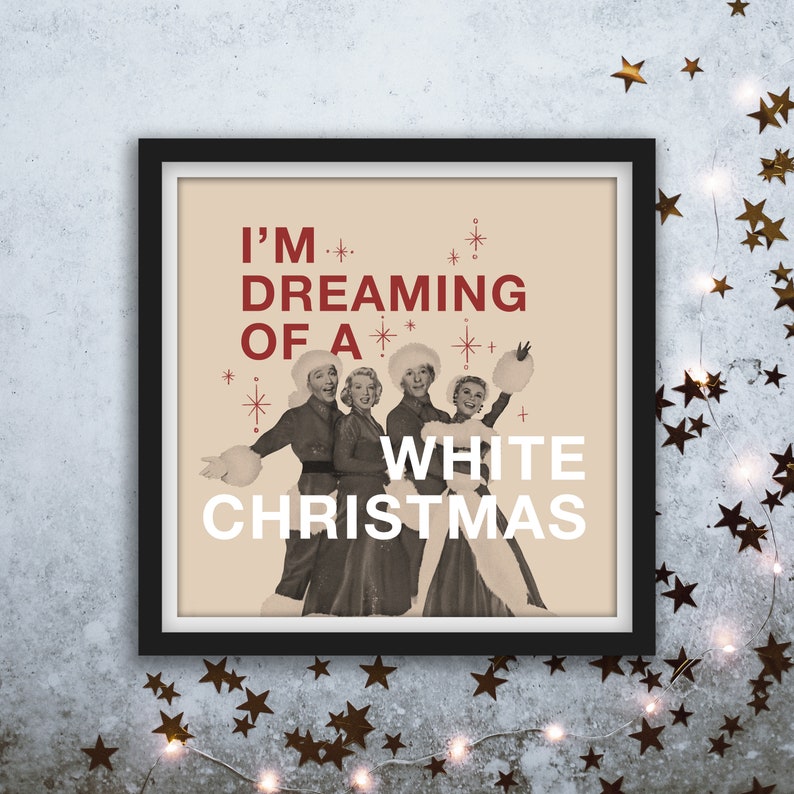 5pack Vintage White Christmas Quotes Digital Prints Volume Etsy