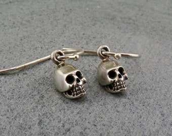 Small Skull Earrings | Sterling Skull Earrings | Silver Mini Skull Earrings | Tiny Skull Earrings | 3D Skull Earrings | Little Skull Earring