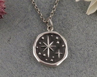 Silver Star Necklace, Stainless Steel, Unisex Necklace, Star