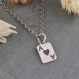 Herz-Ass-Halskette | Ace-Karte Halskette | Herz-Ass-Anhänger | Lucky Ace Halskette | Herz Ass Anhänger