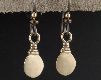 Simple Gold Earrings | Tribal Bronze Earrings | Natural Gold Earrings | Bronze Geometric Earrings | Bronze Teardrop Earrings | Gold Teardrop