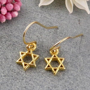 Star of David Earrings | Small Gold Star Earrings | Gold Magen David Earrings | Judaic Earrings | Gold Jewish Star Earrings | Gold Judaica