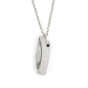 Ketting klein mes | Minimeshanger | Kleine zilveren mesketting | Kleine hanger zakmes | Stalen kleine messieraden | Minimes