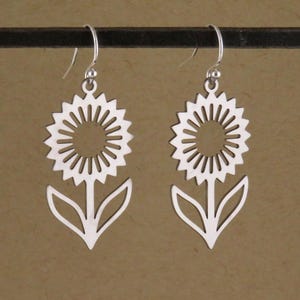 Silver Flower Earrings | Lightweight Flower Earrings | Silver Floral Earrings | Laser Cut Flower Earrings | Cut Out Flower | Spring Earrings