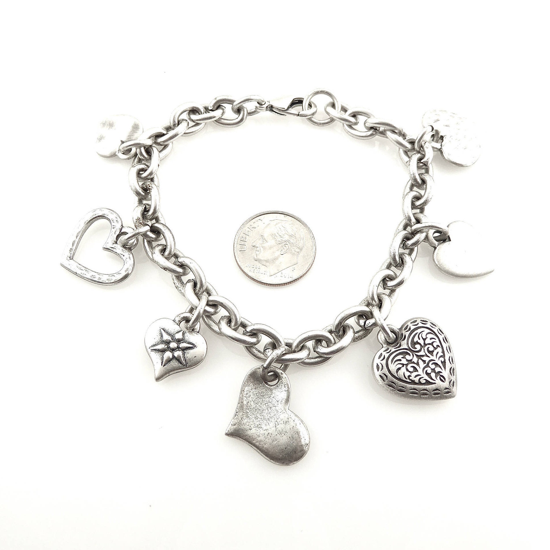 6pcs Heart Charm Bracelet main image 1