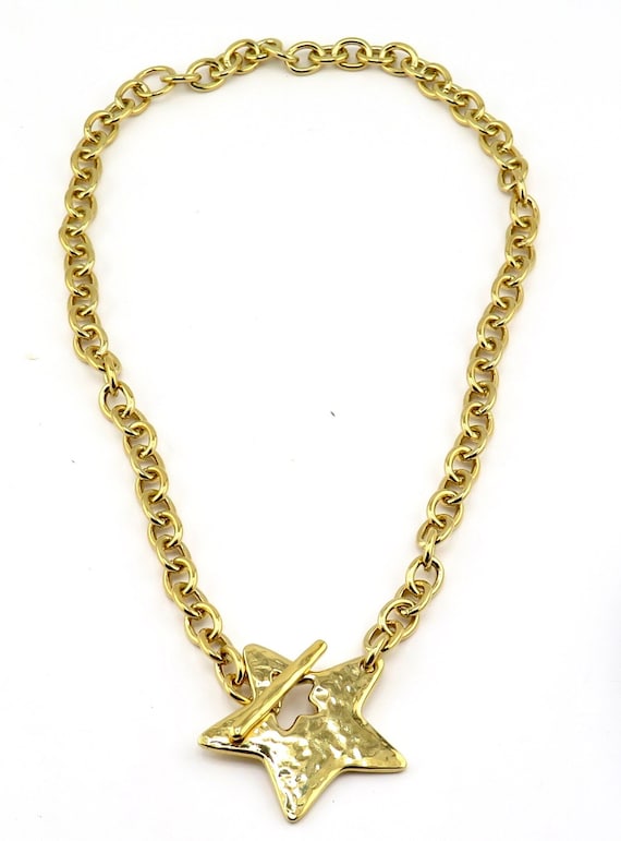 Hammered Gold Star Necklace | Chunky Star Necklace | Unique