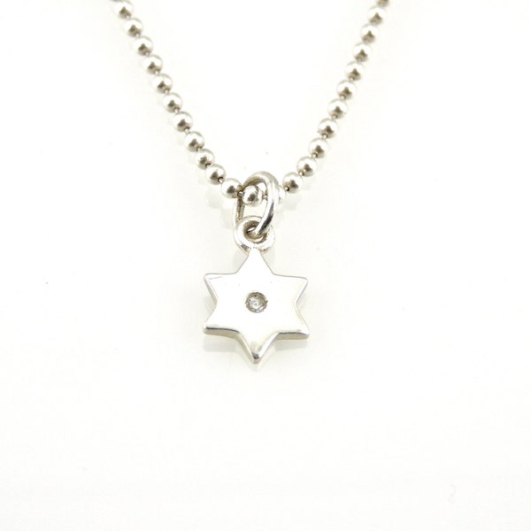 Jewish Star Necklace, Judaic Necklace, Bat Mitzvah Gift, Magen David Necklace, Star David Necklace, Spiritual Gift, Diamond Star Necklace
