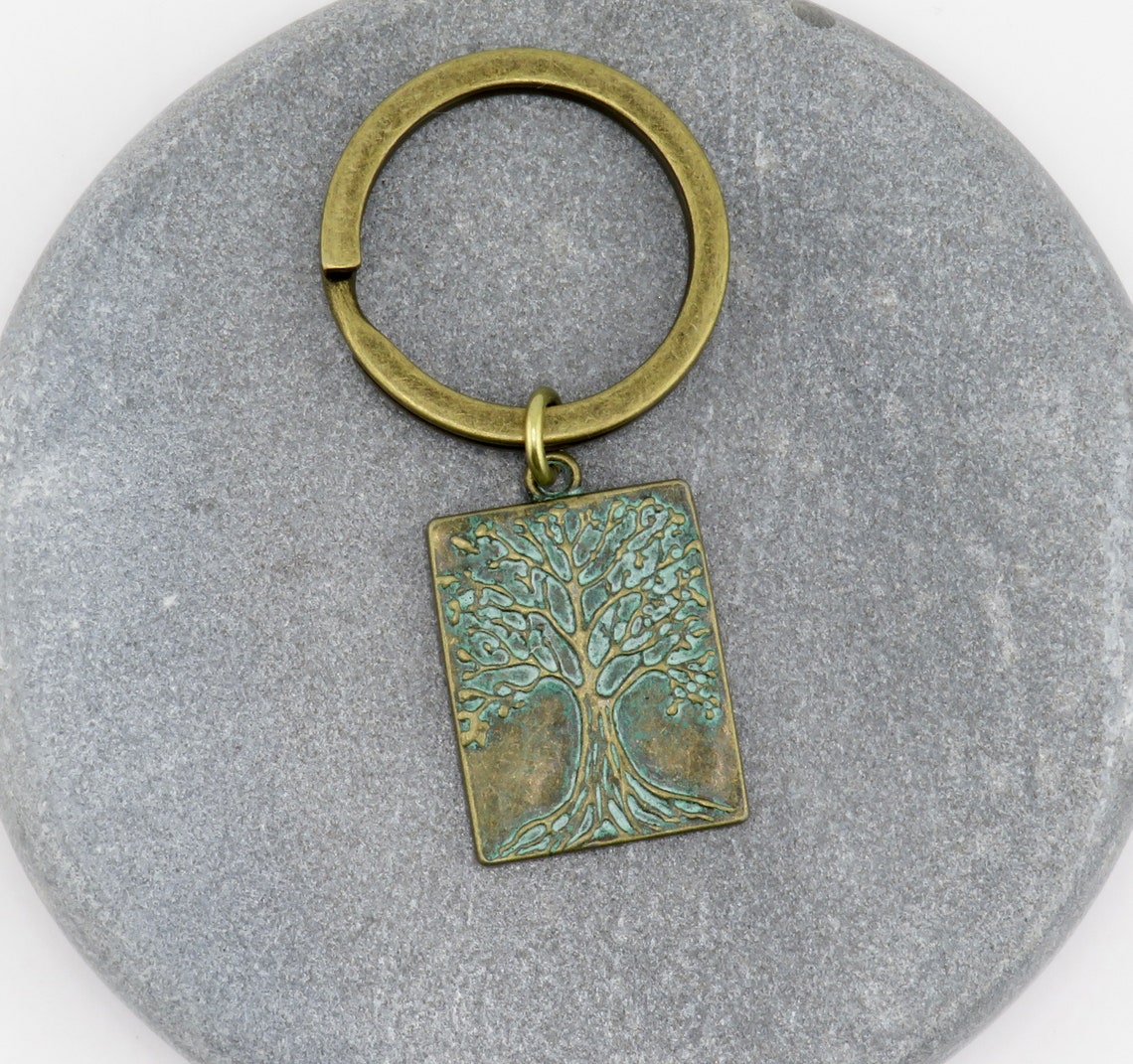 Tree of Life Keyring | Rustic Tree Keychain | Nature Keyring | Tree of ...