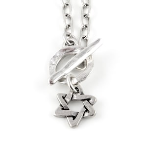Silver Star David Necklace | Jewish Star Necklace | Silver Magen David Necklace | Rustic Judaic Star Necklace | Unique Star David Necklace