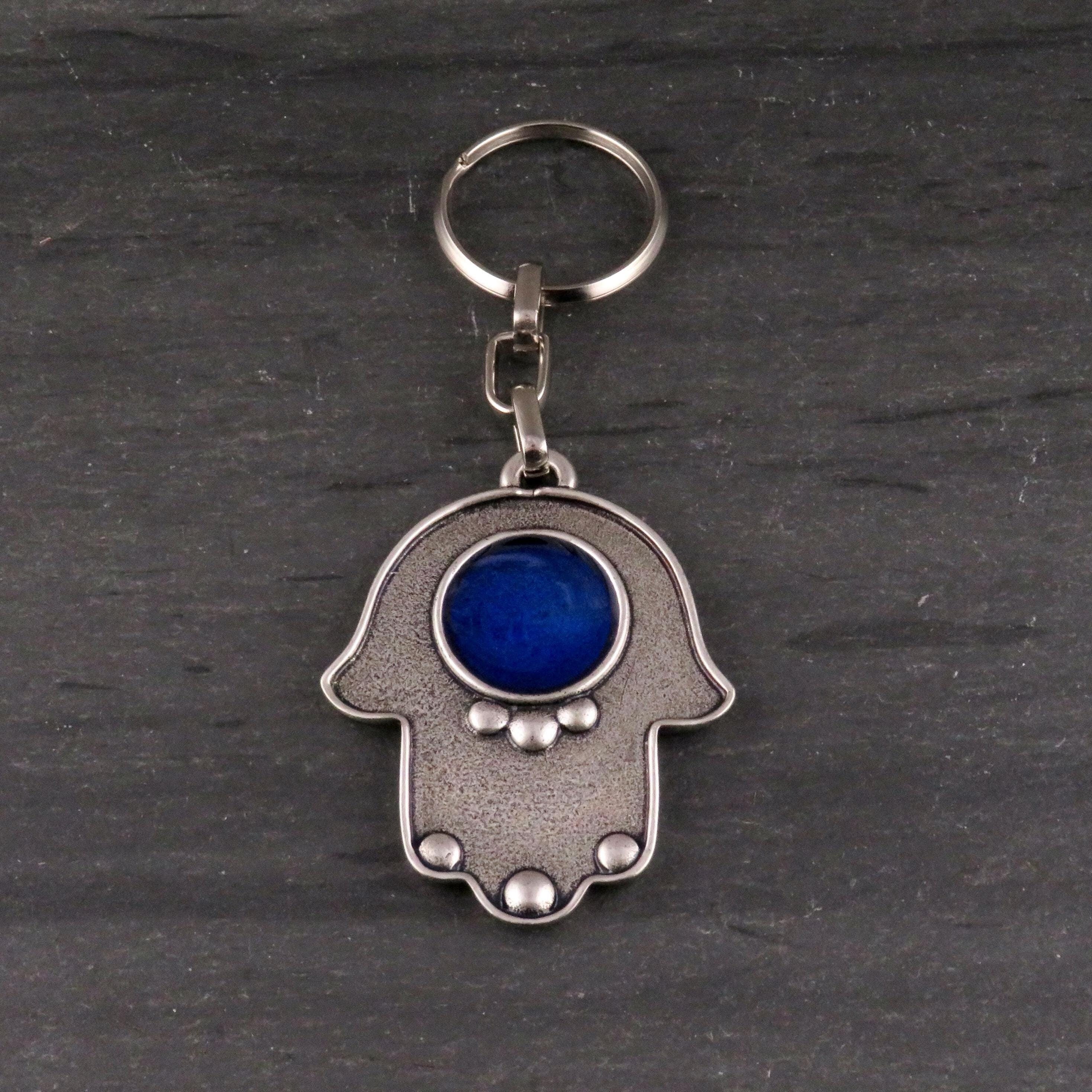 Silver Hamsa Keychain Silver Hand Keychain Hamsa Hand Keyring