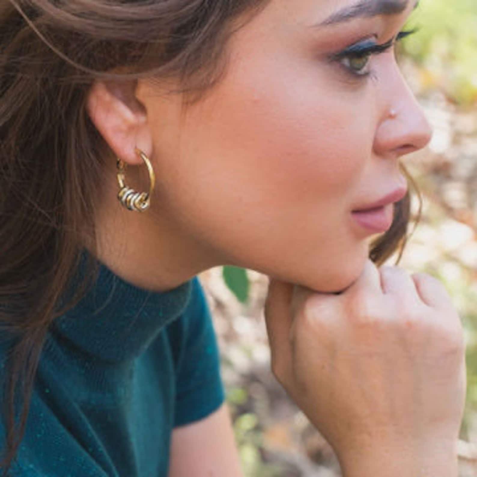 Two Tone Hoop Earrings Gold and Silver Earrings Mixed - Etsy