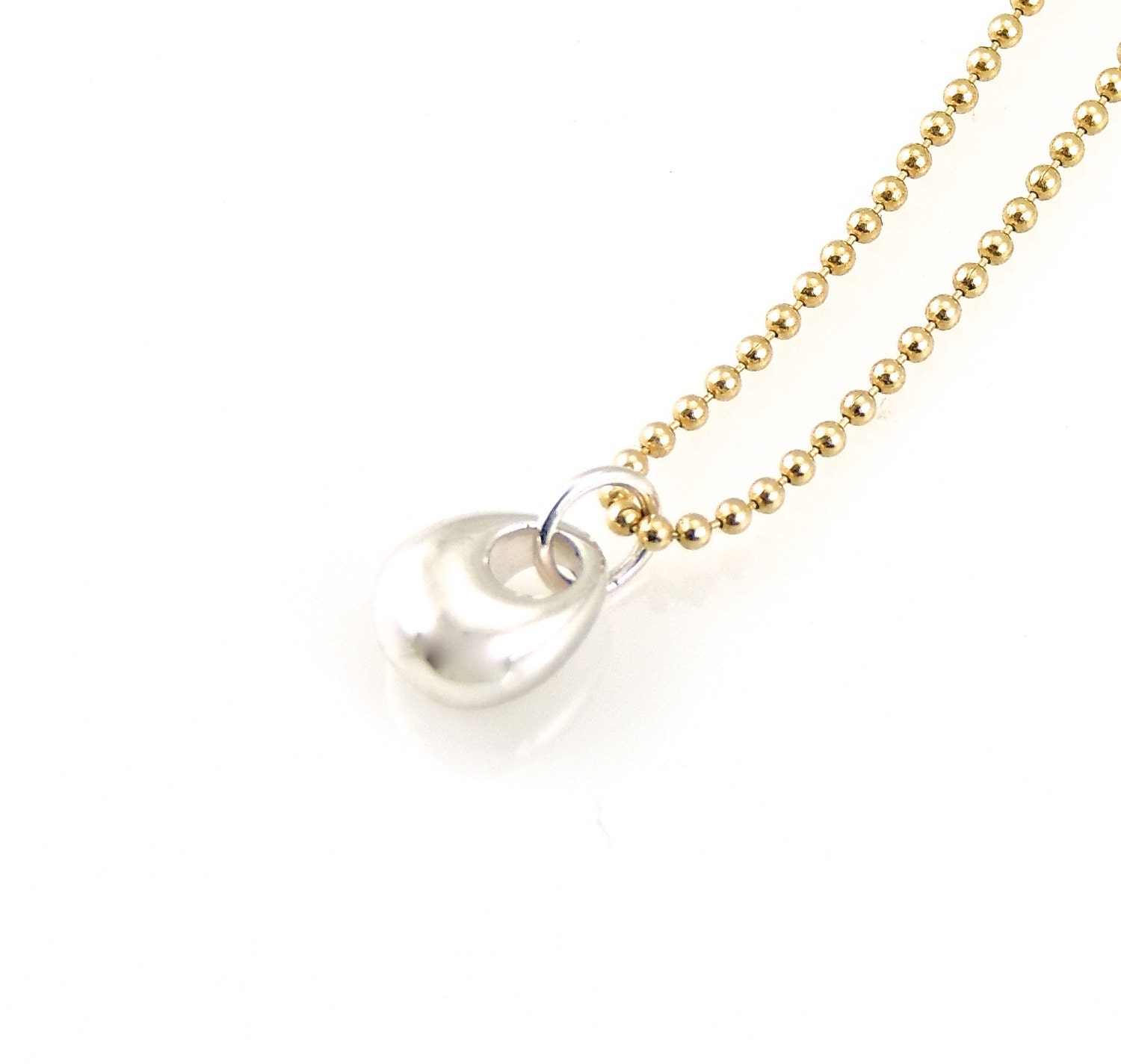 Silver Gold Necklace Nugget Necklace Minimal Necklace | Etsy