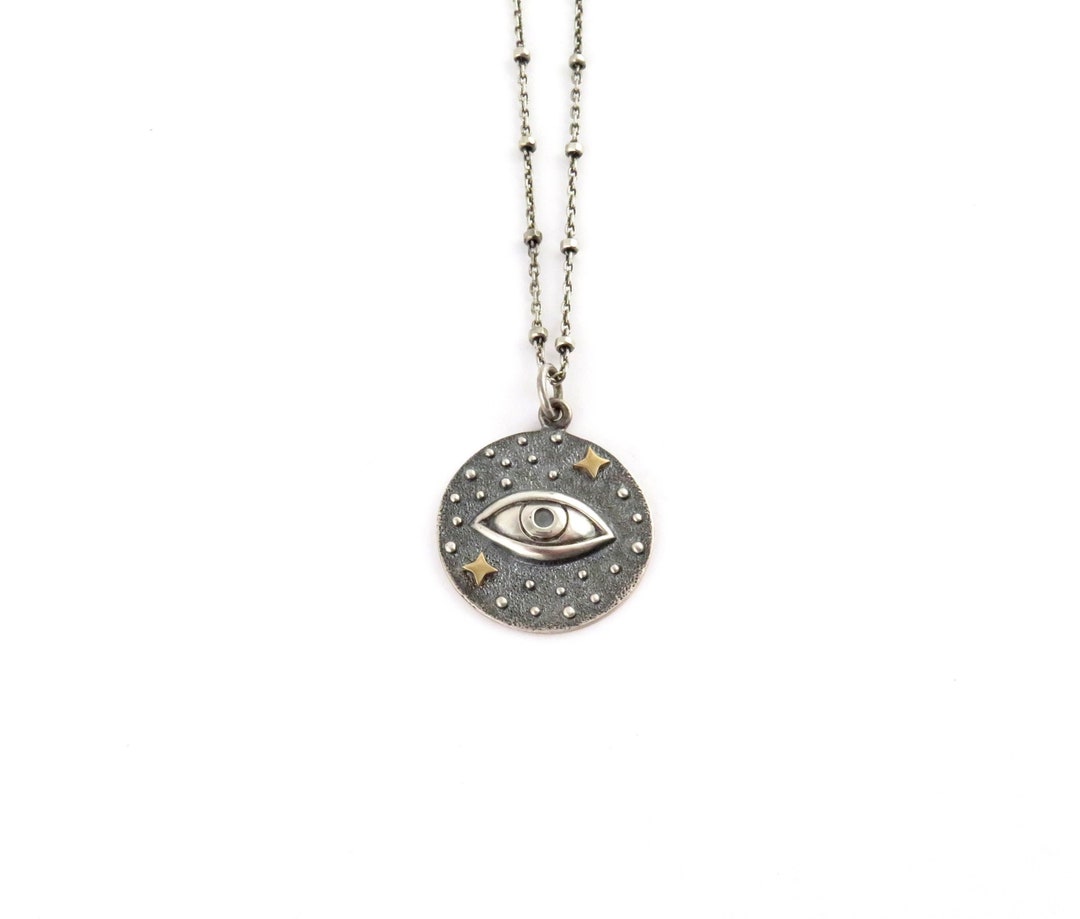 •COVE• septarian nodule + cosmic cove moon + mixed metal necklace (18