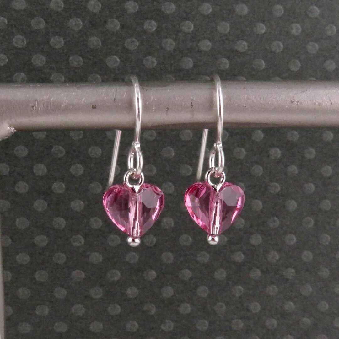 Tres Chic Crystal Embellished Heart Earrings main image 1