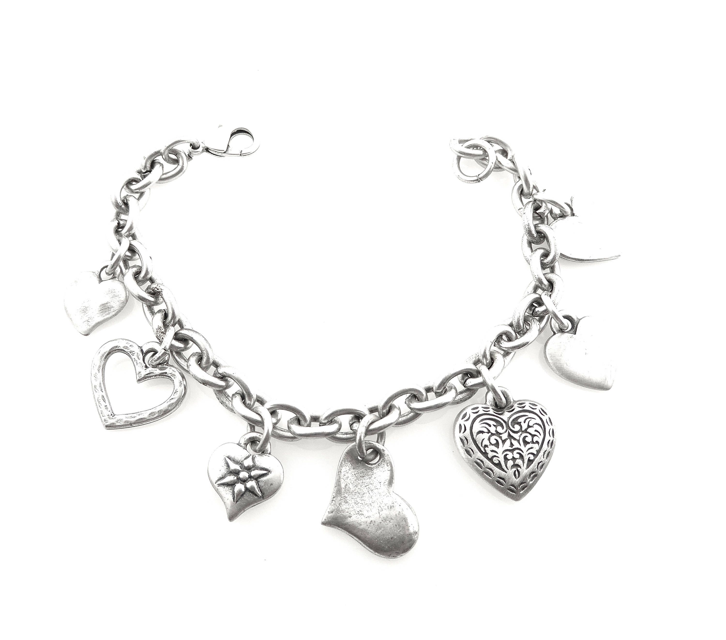 6pcs Heart Charm Bracelet