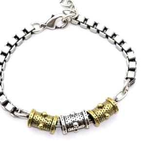 two tone chunky bracelet | gold silver bracelet | silver gold chunky bracelet | mixed metals bracelet