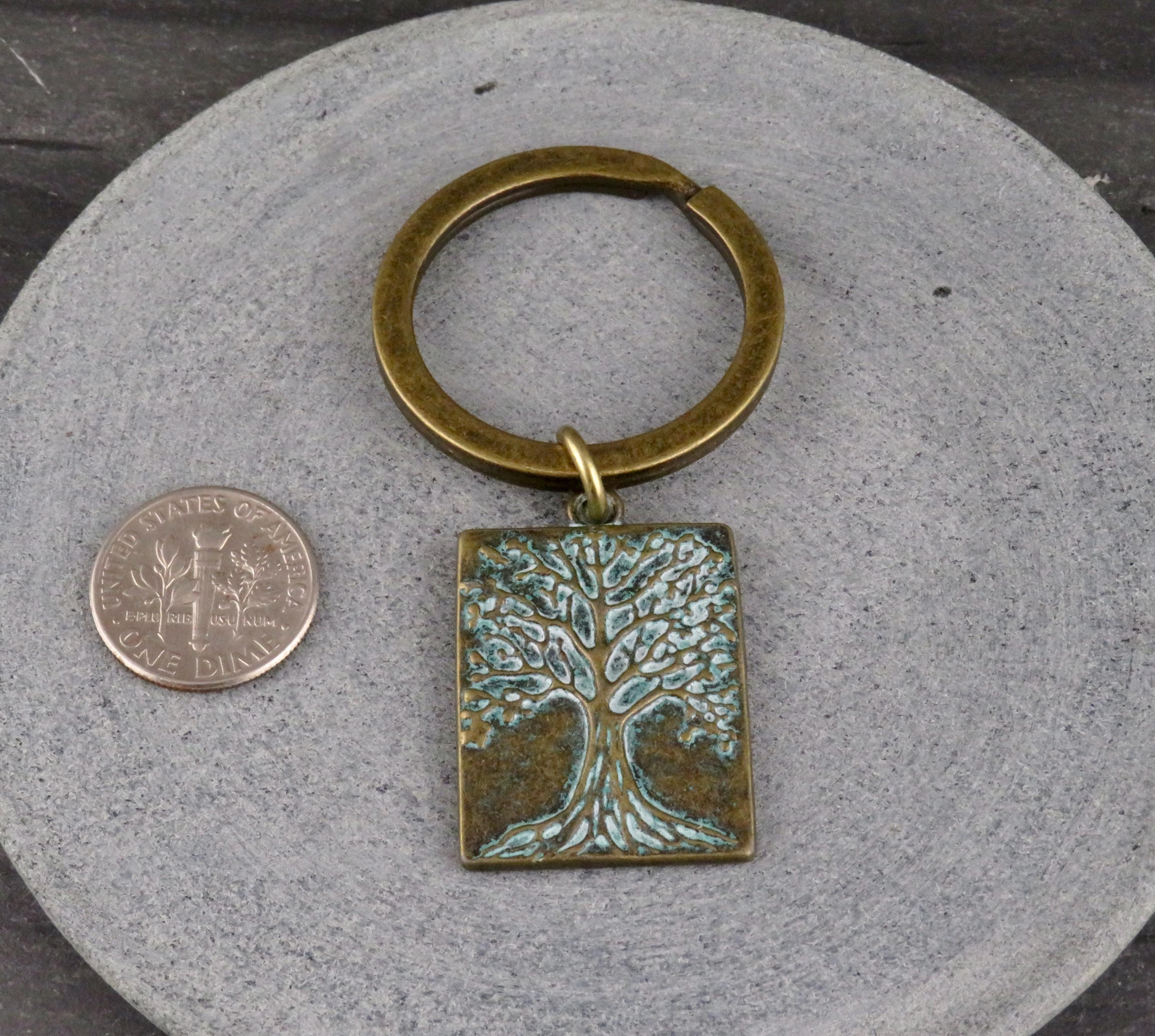Tree of Life Keyring | Rustic Tree Keychain | Nature Keyring | Tree of ...