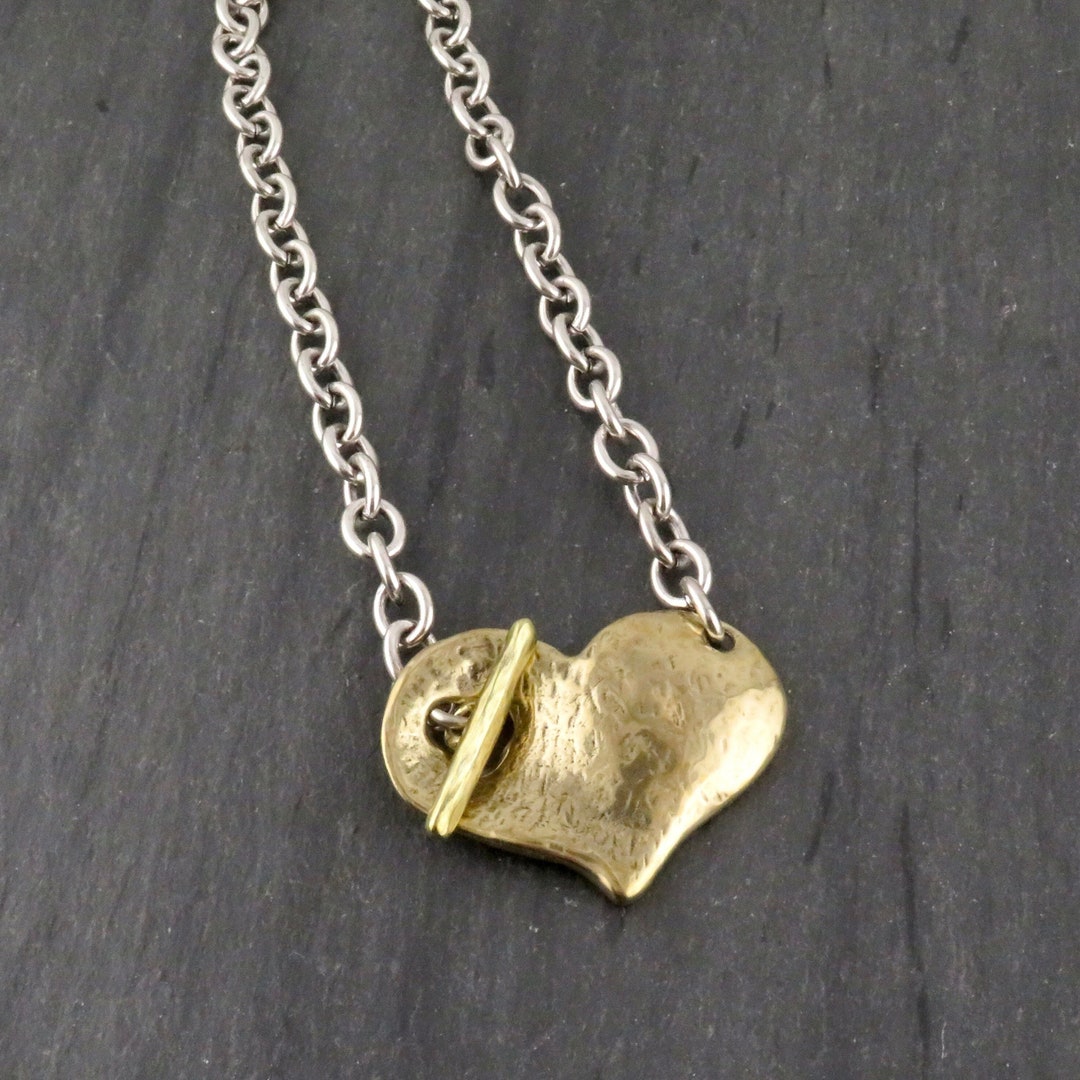 Two-Tone Bubble Heart Statement Necklace