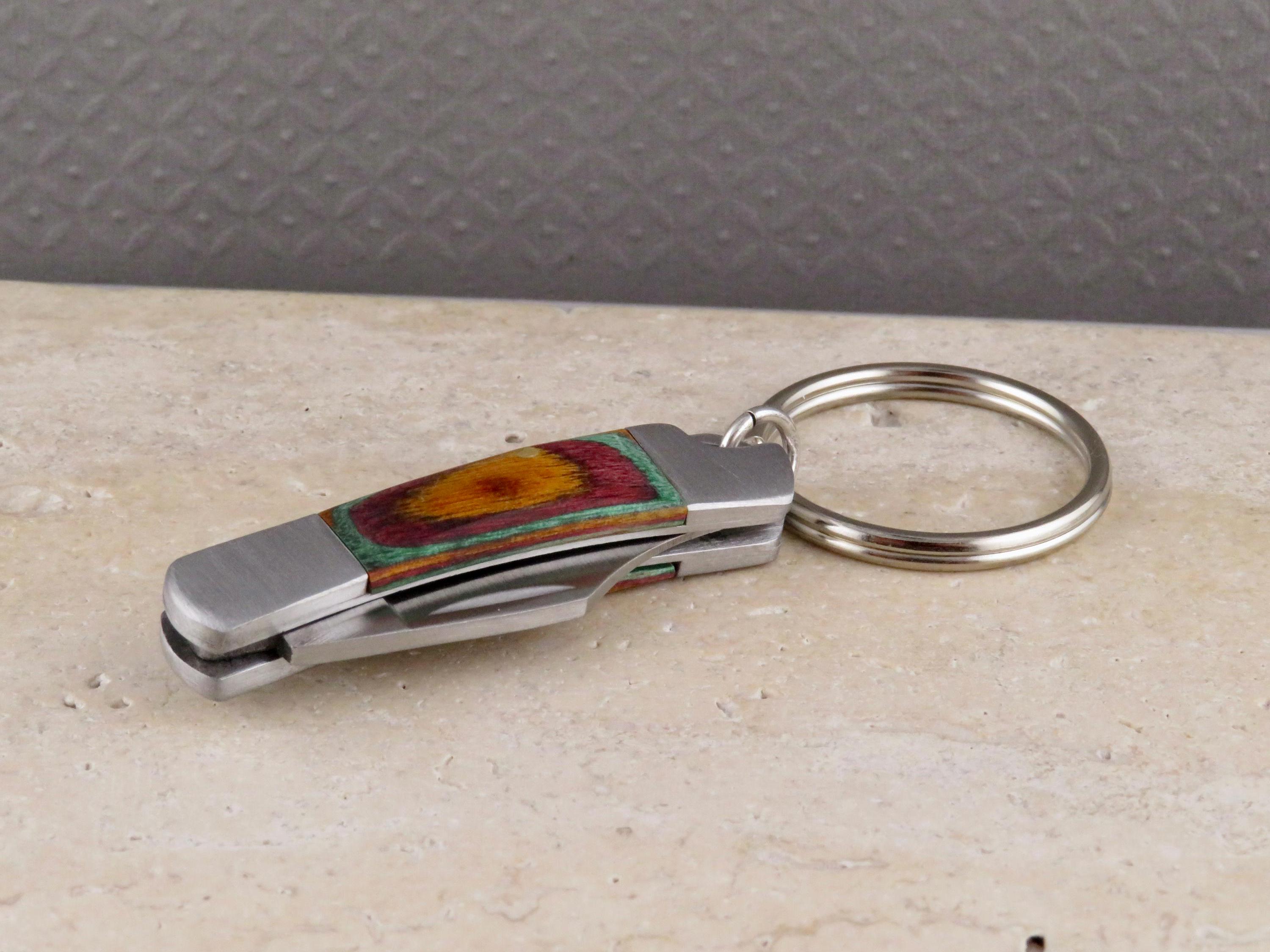 Rainbow Wood Knife Keychain | Keychain Knife | Mini Knife Keyring ...