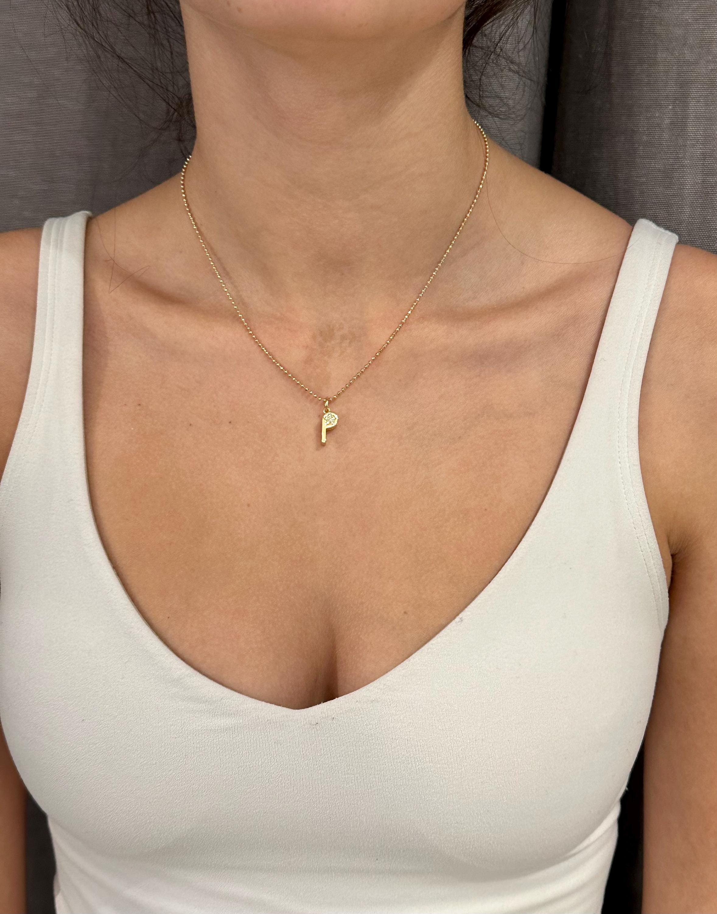 Gold Whistle Necklace | Gold CZ Whistle Pendant | Sparkly