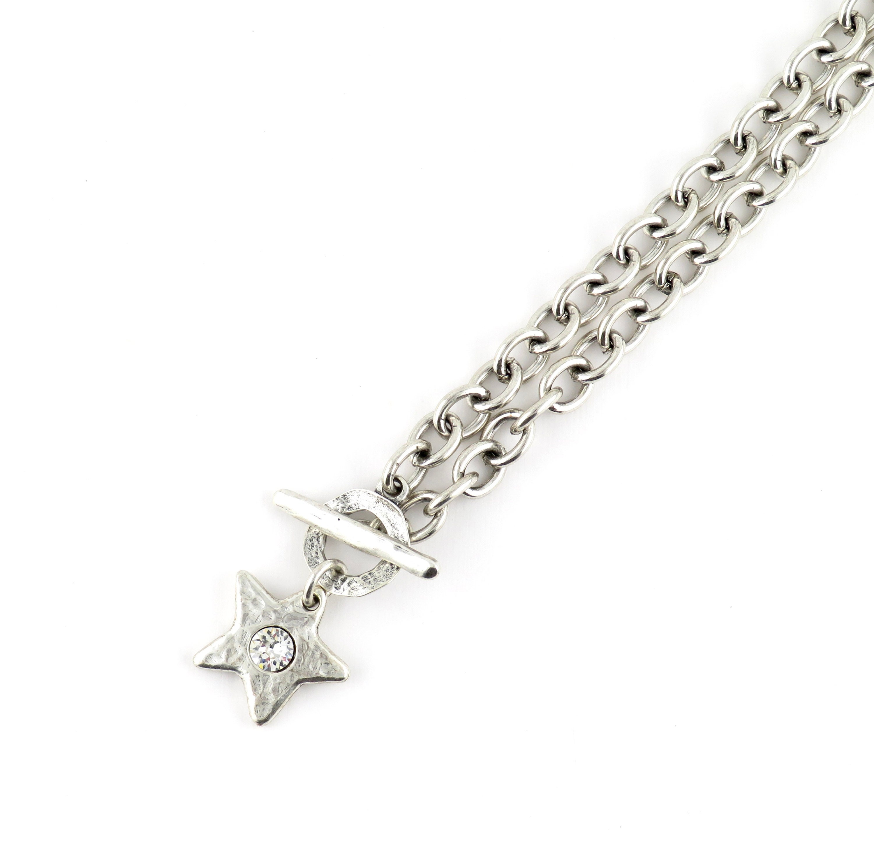 Hammered Silver Star Necklace| Sparkly Silver Star Pendant