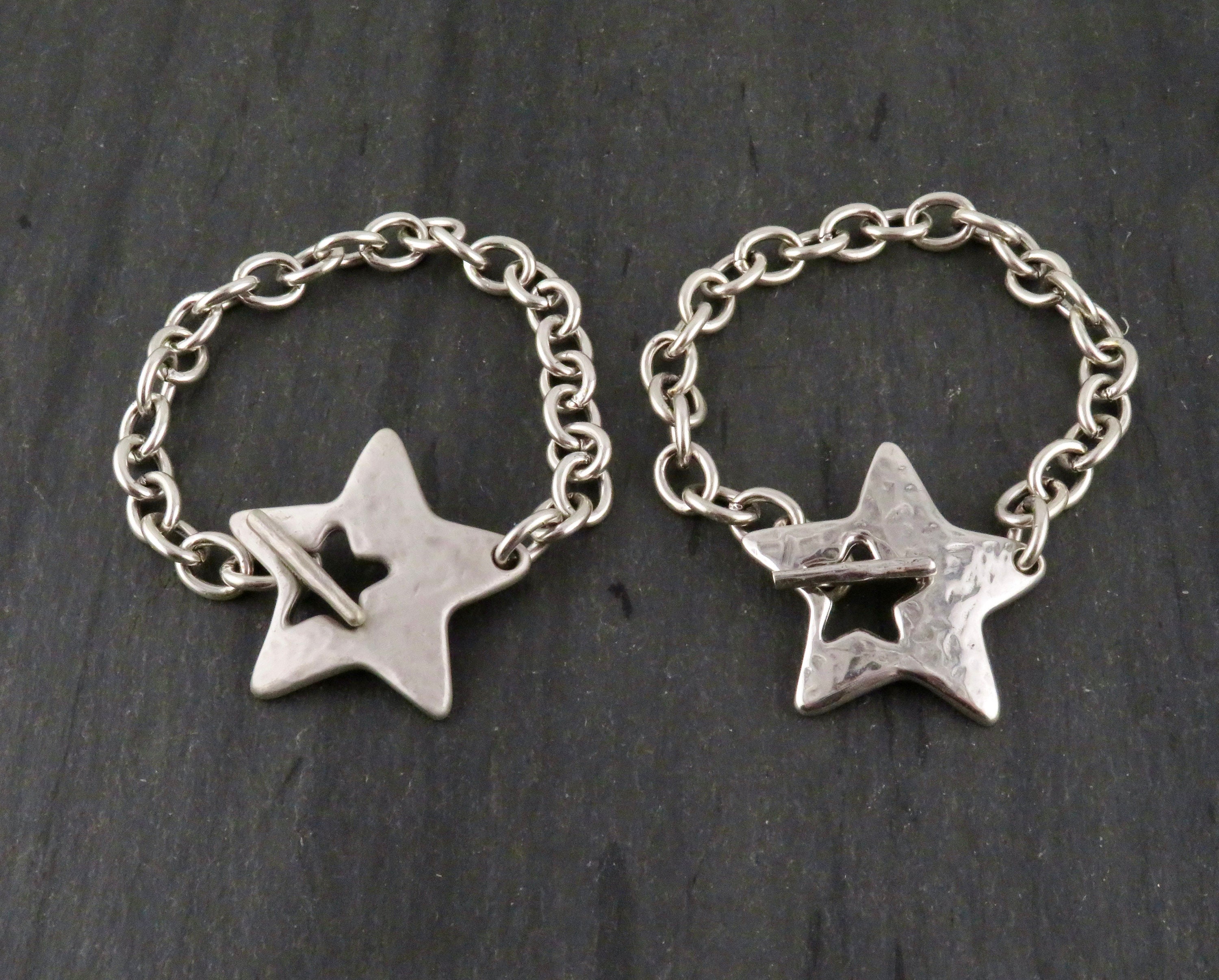 Hammered Star Bracelet | Chunky Star Bracelet | Silver Star