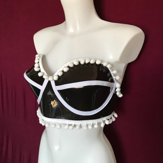 black pvc bralet