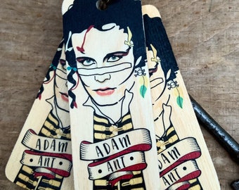 Adam Ant Character Wooden Keyring