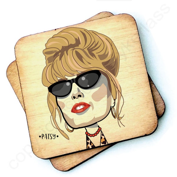 Patsy (Joanna Lumley) Character Wooden Coaster