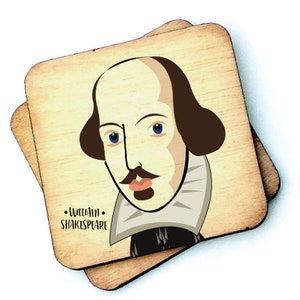 William Shakespeare - Character Wooden Coaster