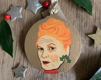 Vivienne Westwood Character Wooden Bauble Hand Painted with Gold Leaf Paint