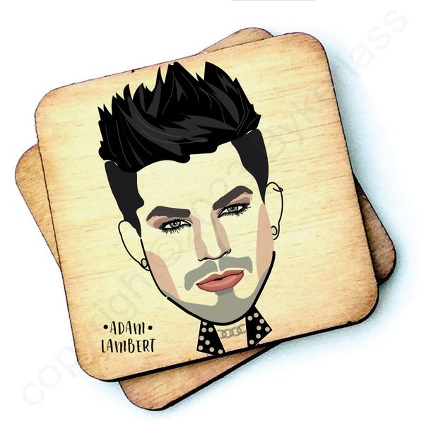 Adam Lambert Character Wooden Coaster