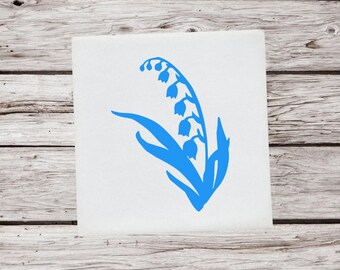 Lily of the Valley Decal, Bluebells Vinyl Sticker, Wildflower Decal, Floral Vinyl Decal, Plant Sticker, Water Bottle Decal, Laptop Sticker