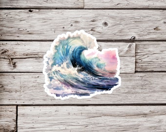 Wave Sticker, Ocean Wave Sticker, Ocean Sticker, Surf Sticker, Waterproof Sticker, Beach Sticker, Water Sticker, Swell Sticker