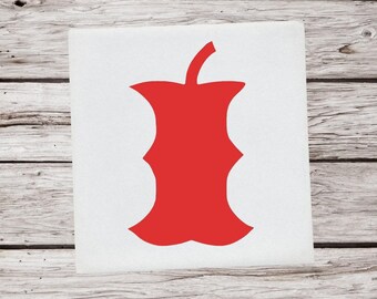 Apple Core Vinyl Decal, Fruit Sticker, Apple Core Sticker, Waterproof Vinyl Decal, Car Window Decal, Laptop & Water Bottle Sticker