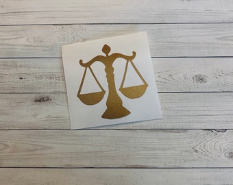 Scale Decal | Scale Vinyl Decal | Scale Sticker | Vintage Decal | Antique Decal | Balance Decal | Law Decal | Balance and Justice | Vinyl