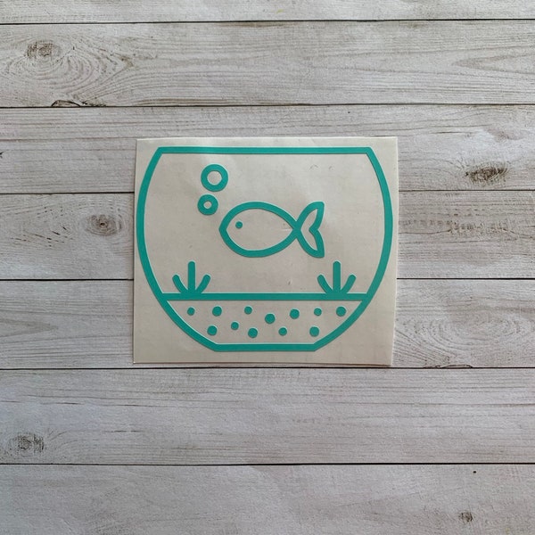 Fish Bowl Decal | Fish Bowl Sticker | Pet Fish Decal | Fish Decal | Fish Sticker | Fish Decoration | Fish Theme | Fish Vinyl Decal  Goldfish