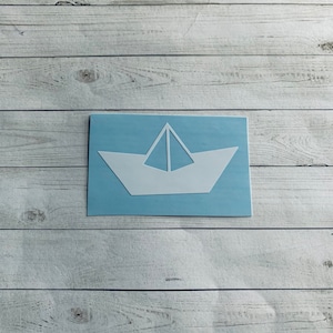 Paper Boat Decal | Paper Boat Sticker | Boat Decal | Boat Sticker | Origami Boat Decal | Origami Boat Sticker | Nautical Decal | Vinyl