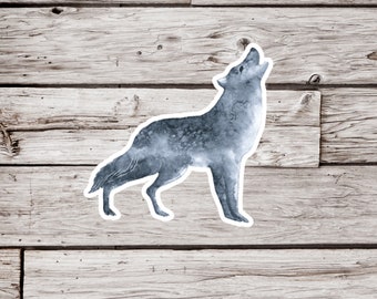 Wolf Sticker or Magnet, Wolf Sticker, Wolf Magnet, Waterproof Sticker, Howling Wolf Sticker, Animal Sticker, Wolf Magnet, Animal Magnet