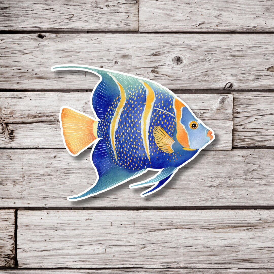 Angelfish Sticker, Tropical Fish Sticker, Fish Sticker, Reef Fish ...