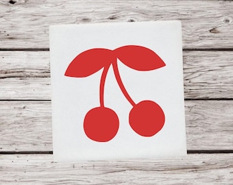 Cherry Decal, Cherries Vinyl Decal, Cherry Sticker, Cherries Decal, Fruit Sticker, Fruit Decal, Window Decal, Car Decal