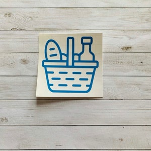 Picnic Basket Decal | Picnic Basket Sticker | Picnic Decal | Picnic Decoration | Farmers Market Decal | Produce Decal | Food Decal | Summer